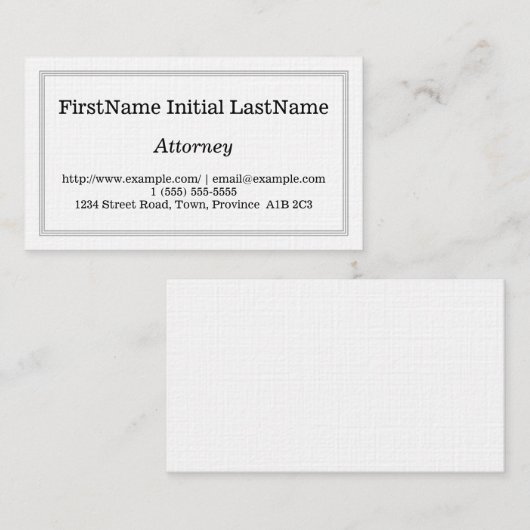 Gewoon Visitekaartje en  openbaar ministerie (Voorkant / Achterkant)