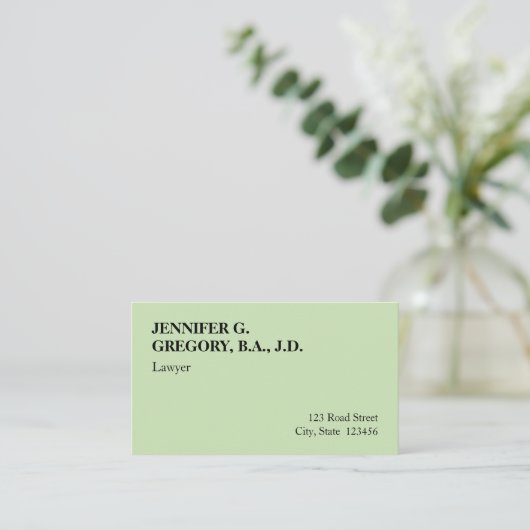 Gewoon Visitekaartje, Humble en minimaal Visitekaartje (Staand voorkant)