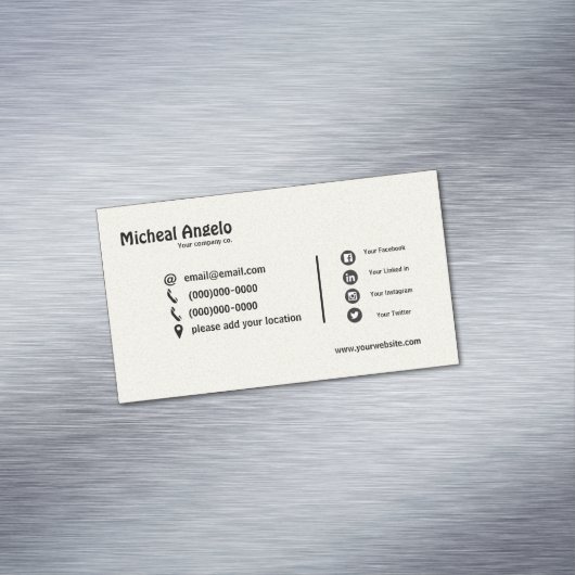 Gewoon visitekaartje magneet (Voorbeeld)