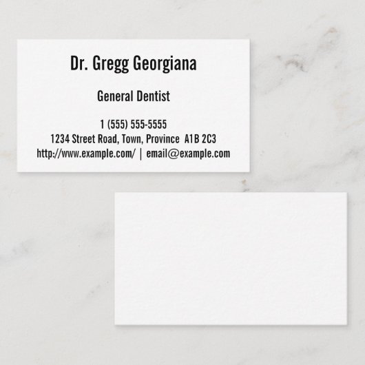 Gewoon Visitekaartje met eenvoudige algemene vinge (Voorkant / Achterkant)