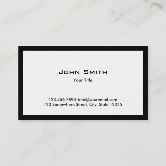 Gewoon Visitekaartje met zwarte rand (Voorkant)