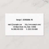 Gewoon Visitekaartje, rechtskundig professioneel Visitekaartje (Achterkant)