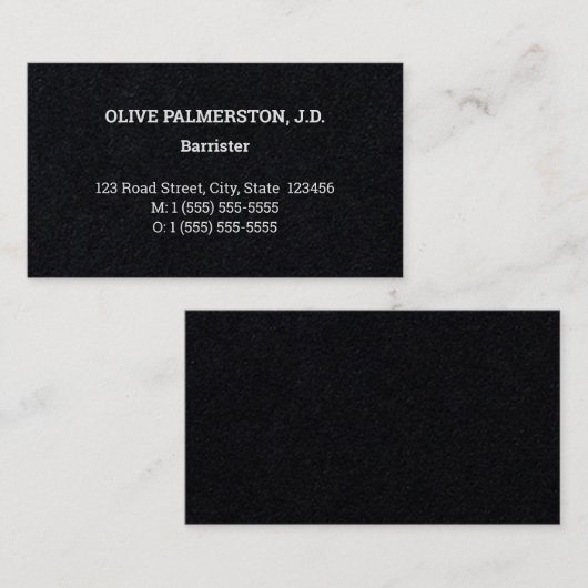 Gewoon Visitekaartje, rechtskundig professioneel Visitekaartje (Voorkant / Achterkant)