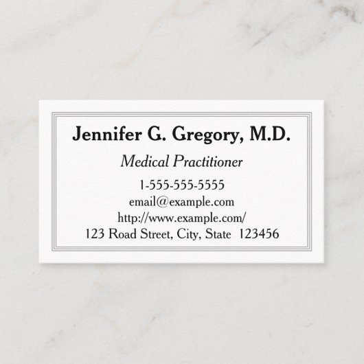 Gewoon Visitekaartje voor artsen (Voorkant)