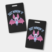 Gewoon Vleugelen Derpy Albino Vleermuis Badge (Voor- en achterkant)