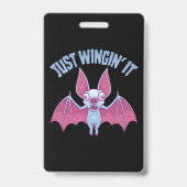 Gewoon Vleugelen Derpy Albino Vleermuis Badge (Achterkant)