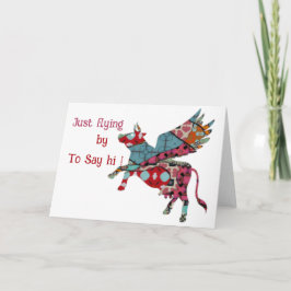 Gewoon vliegen met gevouwen Wenskaart Kaart