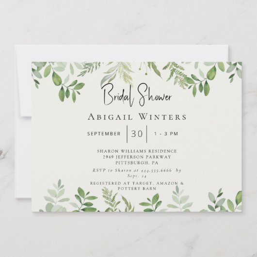 Gewoon voor haar Foliage Cream Modern Vrijgezellen Kaart (Voorkant)