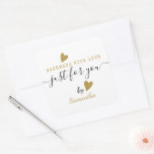 Gewoon voor jou Gold Glitter Heart Handgemaakt met Vierkante Sticker (Envelop)