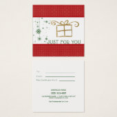 Gewoon voor jou Red Green Gold Cadeau Kaart Certif (Voorkant /achterkant)