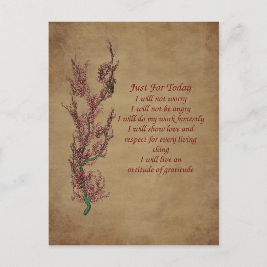 Gewoon voor vandaag gebed Inspirerend Briefkaart (Voorkant)