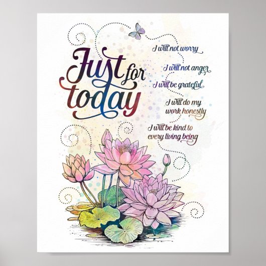 Gewoon voor Vandaag Reiki Principes Voorschriften Poster (Voorkant)