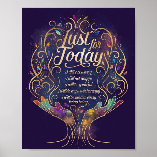 Gewoon voor Vandaag Reiki Principes Voorschriften Poster (Voorkant)