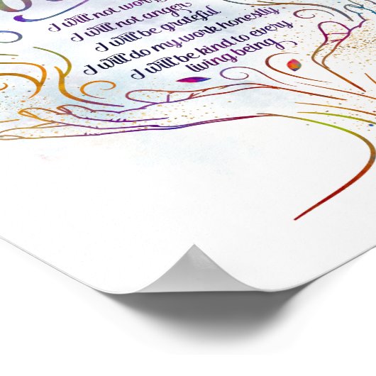 Gewoon voor Vandaag Reiki Principes Voorschriften Poster (Hoek)