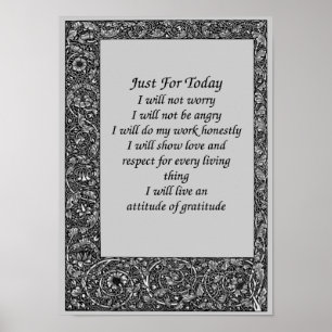 Gewoon voor vandaag zwart bloemig Lijst Poster