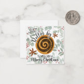 gewoon voorbij rollen om je prettige kerstdagen te notitiekaartje (Voorkant / Achterkant in situ)