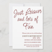 Gewoon vrije tijd en veel plezier Funny Retirement Kaart (Voorkant)