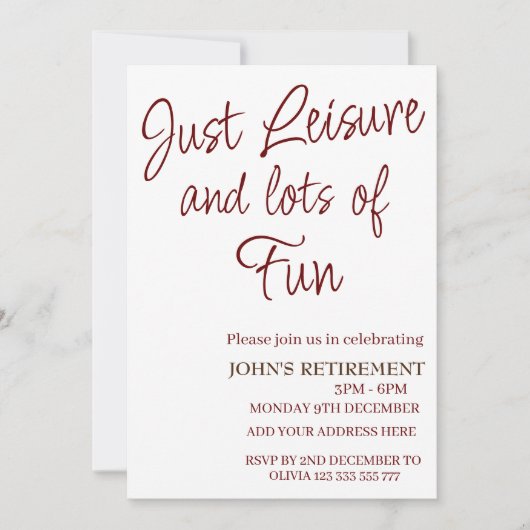 Gewoon vrije tijd en veel plezier Funny Retirement Kaart (Voorkant)