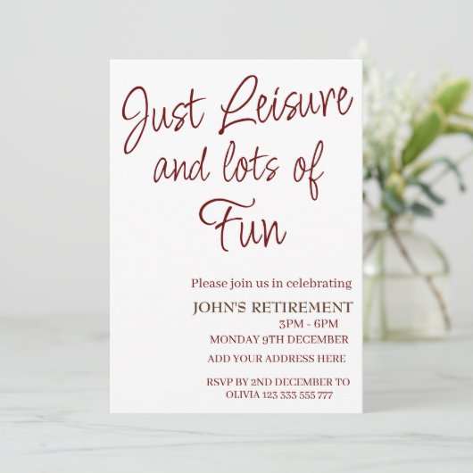 Gewoon vrije tijd en veel plezier Funny Retirement Kaart (Staand voorkant)