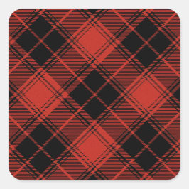 Gewoon vrolijk geruite envelop afdichting vierkante sticker