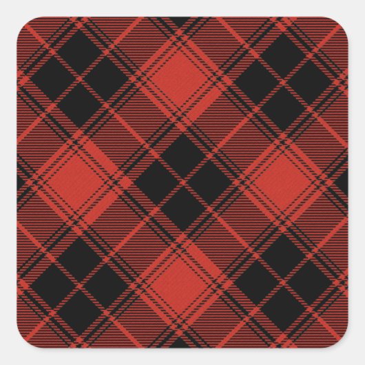 Gewoon vrolijk geruite envelop afdichting vierkante sticker (Voorkant)