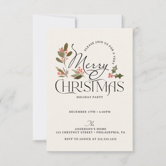 Gewoon vrolijk kerstfeest uitnodiging (Voorkant)