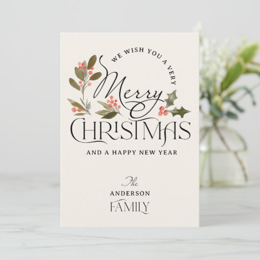 Gewoon vrolijk kerstvakantie Kaart (Staand voorkant)