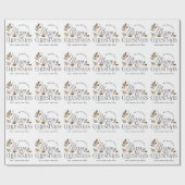 Gewoon vrolijke kerstvakantie cadeaupapier (Vlak)