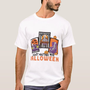 Gewoon wachten op Halloween-herfstvibes T-shirt