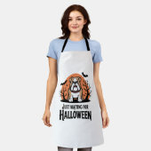 Gewoon wachten op Halloween hond Schort (Gedragen)