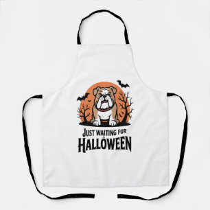 Gewoon wachten op Halloween hond Schort