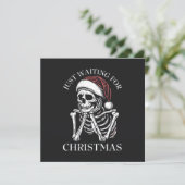Gewoon wachten op kerst feestdagenkaart (Staand voorkant)