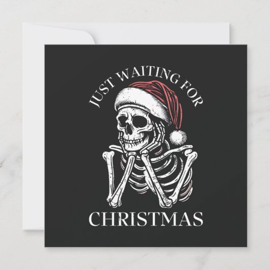 Gewoon wachten op kerst feestdagenkaart (Voorkant)