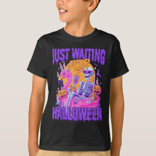 Gewoon wachten tot Halloween Griezelige Skelet Zom T-shirt
