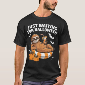 Gewoon wachten tot Halloween Schattige Luie Luiaar T-shirt