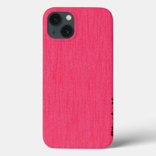 Gewoon warmroze met een monogram houtkorrel iPhone 13 hoesje