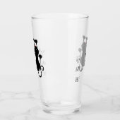 Gewoon wat cartoon van een zwarte kat. glas (Links)