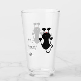 Gewoon wat cartoon van een zwarte kat. glas