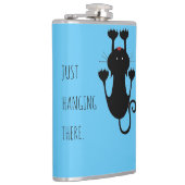 Gewoon wat cartoon van een zwarte kat. heupfles (Rechts)