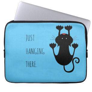 Gewoon wat cartoon van een zwarte kat. laptop sleeve