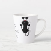 Gewoon wat cartoon van een zwarte kat. latte mok (Rechts)
