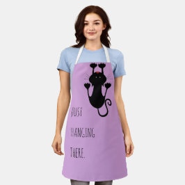 Gewoon wat cartoon van een zwarte kat. schort