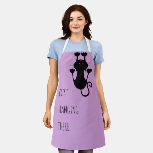 Gewoon wat cartoon van een zwarte kat. schort (Gedragen)