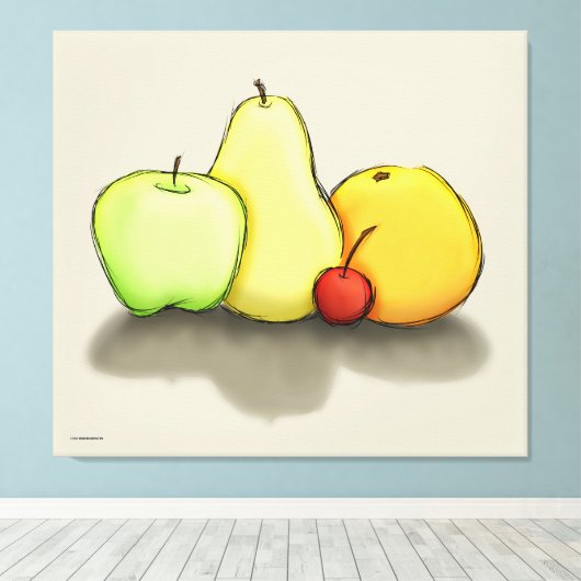 Gewoon wat fruit canvas afdruk (Insitu (Houten vloer))