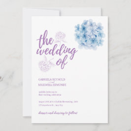 Gewoon Waterverf Blue Hydrangea bruiloft Kaart