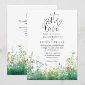 Gewoon Waterverf Wilde Bloemen QR Code Huwelijk Li Kaart (Voorkant / Achterkant)