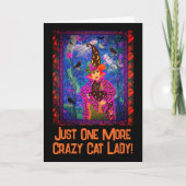 Gewoon weer een gekke kat dame heks Halloween Feestdagen Kaart (Voorkant)