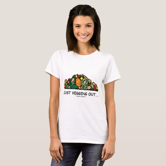 Gewoon wegtrekken... (vegetarische Humor) T-shirt (Voorkant volledig)