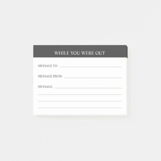 Gewoon White Grey Phone Message Post-it® Notes (Voorkant)