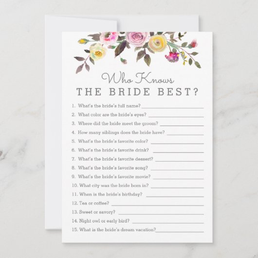 Gewoon  wie weet haar beste douche spel Kaart (Voorkant)